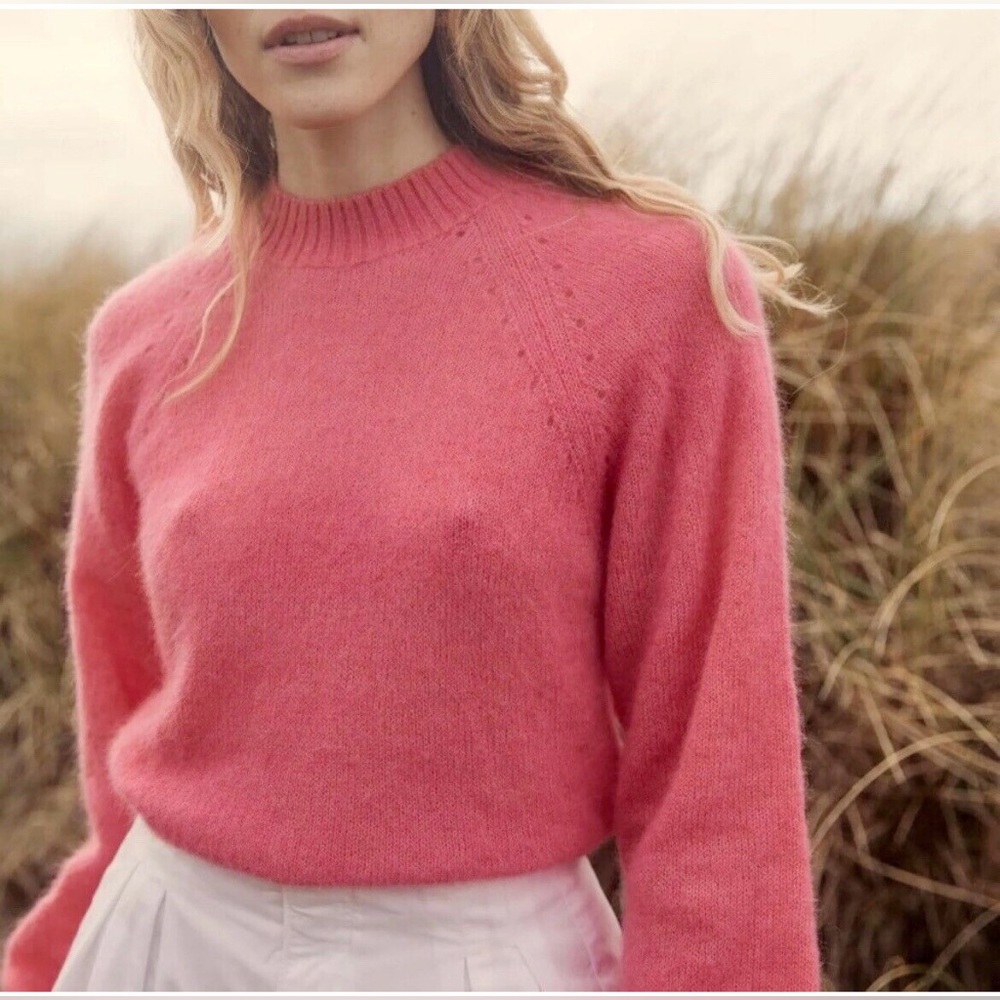 DOEN Marsena Juneberry Pink Alpaca Wool Cashmere Sweater Size Medium - Picture 2 of 12